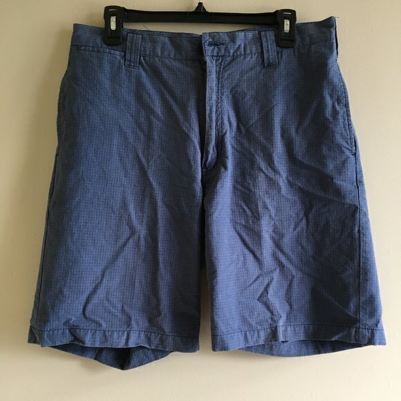 HOBIE 1950 VINTAGE SHORTS PLAID SIZE 32 NAVY BLUE - Picture 1 of 5